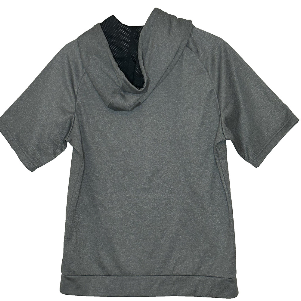 Nike Dri-Fit Short Sleeve Hooded Sweatshirt Men's M Gray Hoodie Lined - Picture 2 of 7